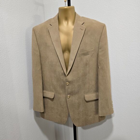 Lauren Ralph Lauren Other - Lauren Ralph Lauren Beige Blazer 42R Interview Suit Faux Micro Suede Tan Career